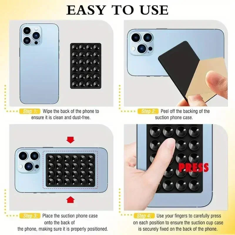 Candy Color Silicone Suction Phone Case Mount Non Slip Suction Cup Phone Stand Silicone Phone Holder For Selfies and Videos