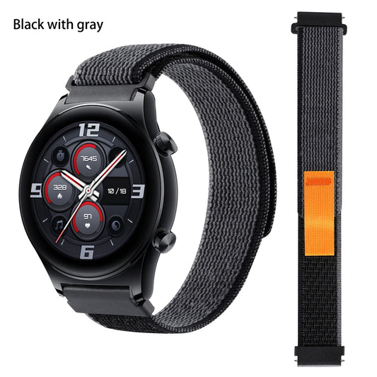22mm Nylon Loop Strap For Honor Watch GS Pro 3 3i Magic Watch 2 46mm Replacement Band Bracelet For Honor Watch 4 Pro Wristband